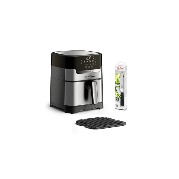 Moulinex EASY FRY & GRILL DIGITAL 2 EN 1 Friteuse sans Huile Air Fryer INOX + COUTEAU TEFAL YY5138FB