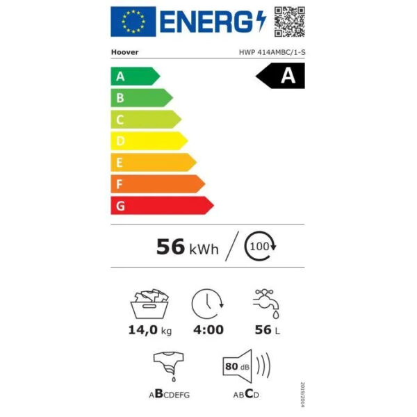 Lave-linge hublot HOOVER H-WASH 500 HWP414AMBC/1-S - 14 kg – Image 5