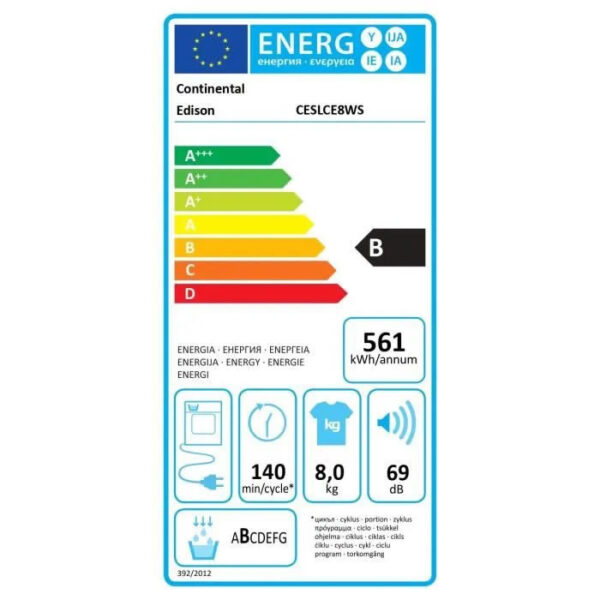 Sèche-linge CONTINENTAL EDISON CESLCE8WS – Image 4